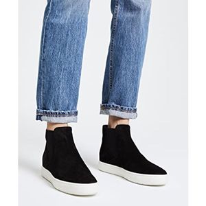 Vince Newlyn Suede High-Top Sneakers Black